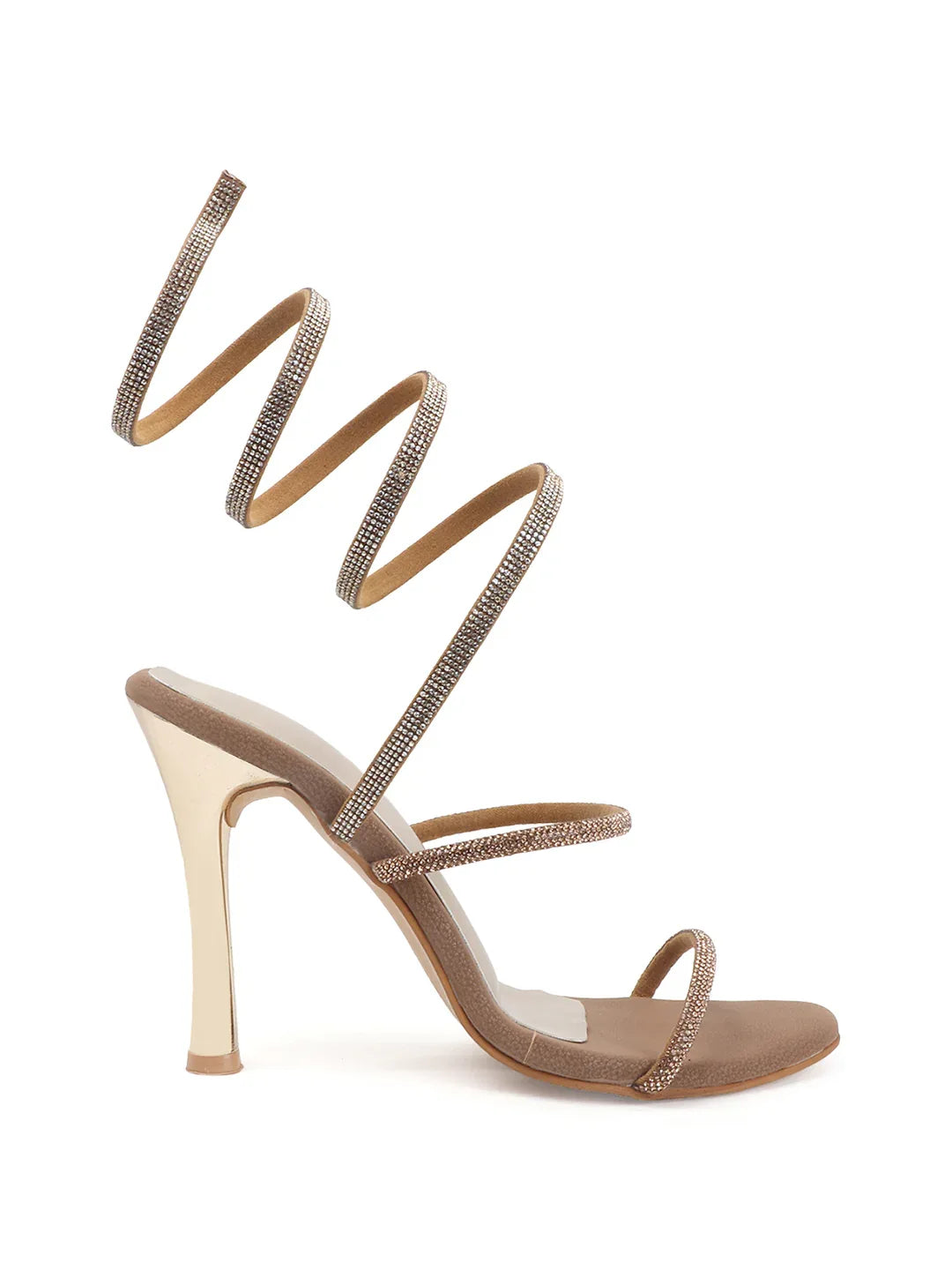 Crystal Strap Ankle Wrap Stiletto Heels