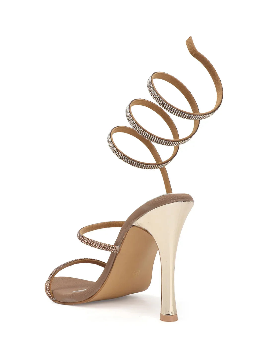 Crystal Strap Ankle Wrap Stiletto Heels