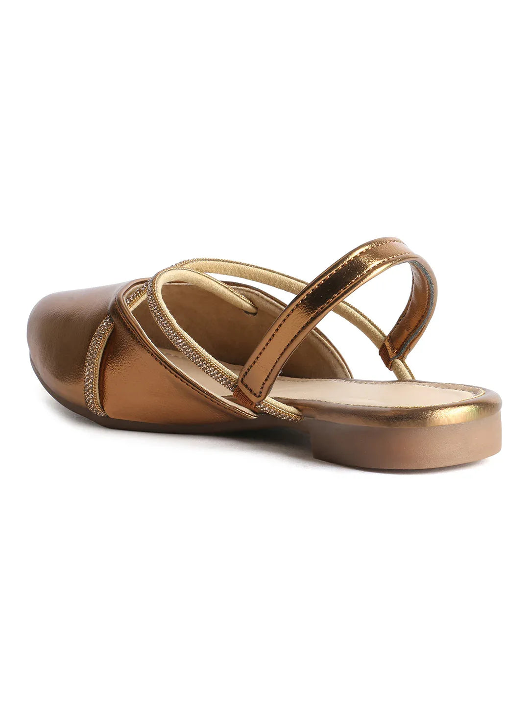 Shimmer Strap Slingback Flat Mules for Women