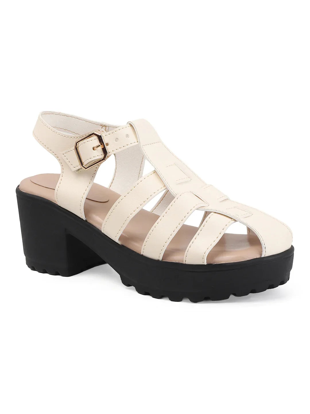 Bold Multi-Strap Casual Heels