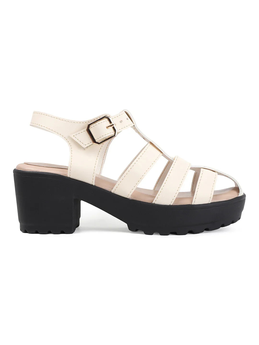 Bold Multi-Strap Casual Heels