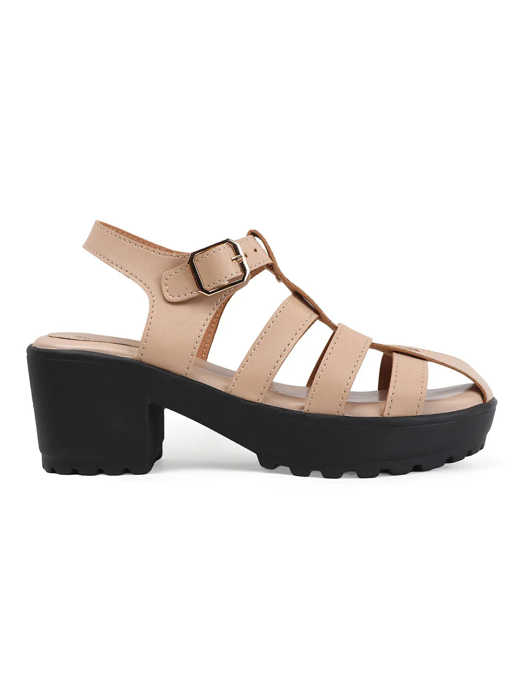 Bold Multi-Strap Casual Heels