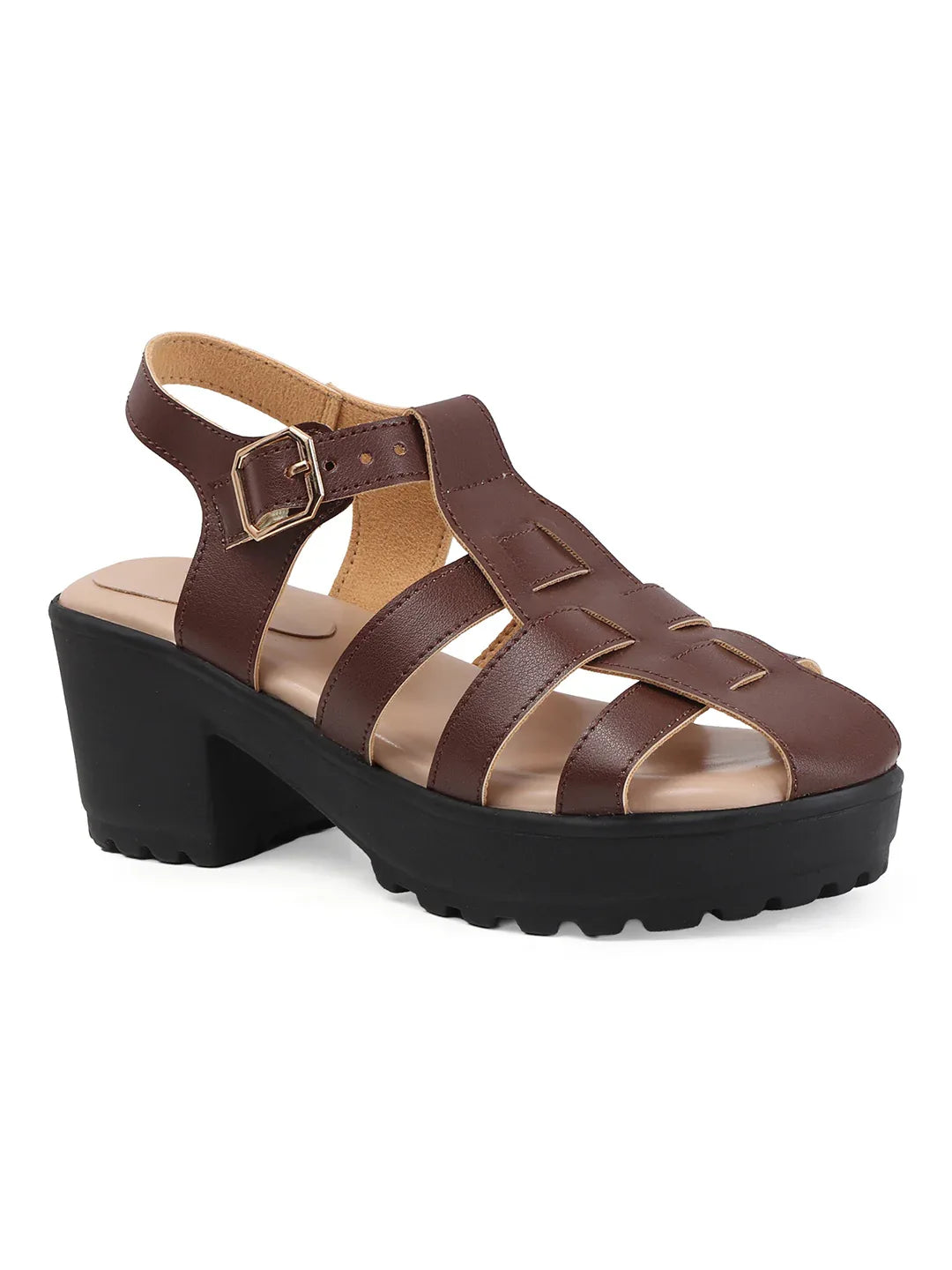 Bold Multi-Strap Casual Heels