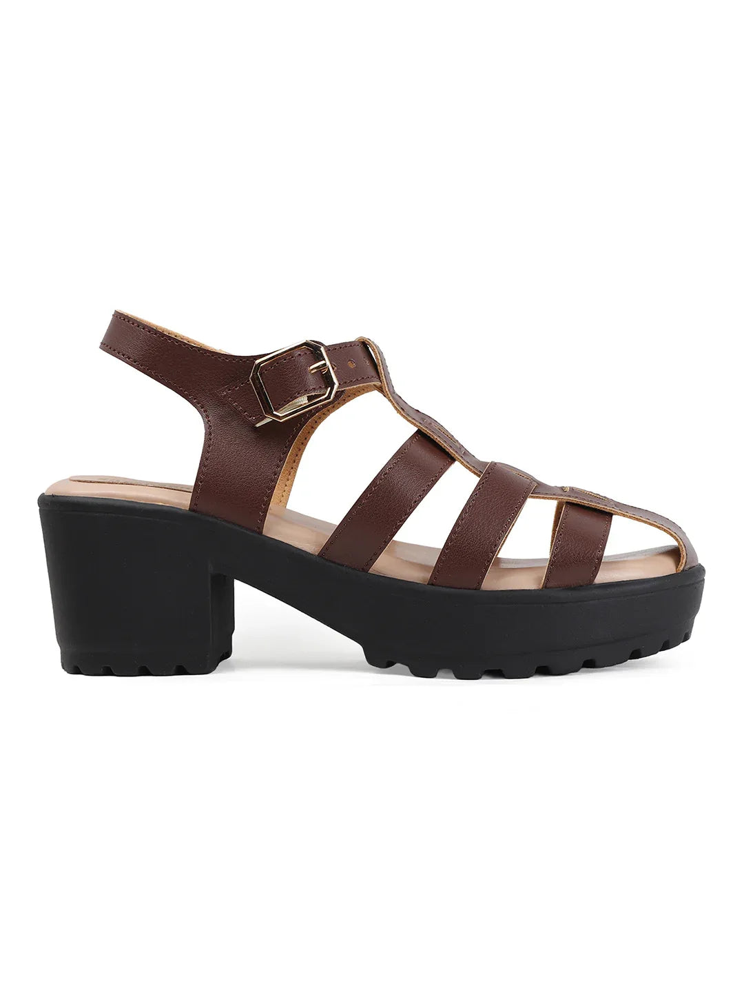 Bold Multi-Strap Casual Heels