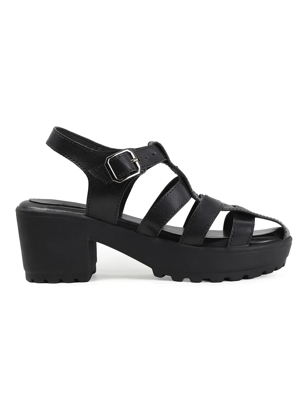 Bold Multi-Strap Casual Heels