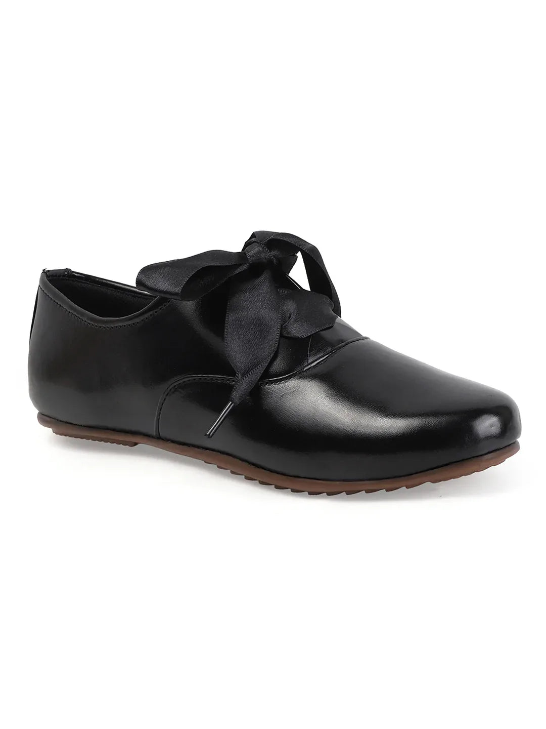 Metallic Charm Lace-Up Shoes