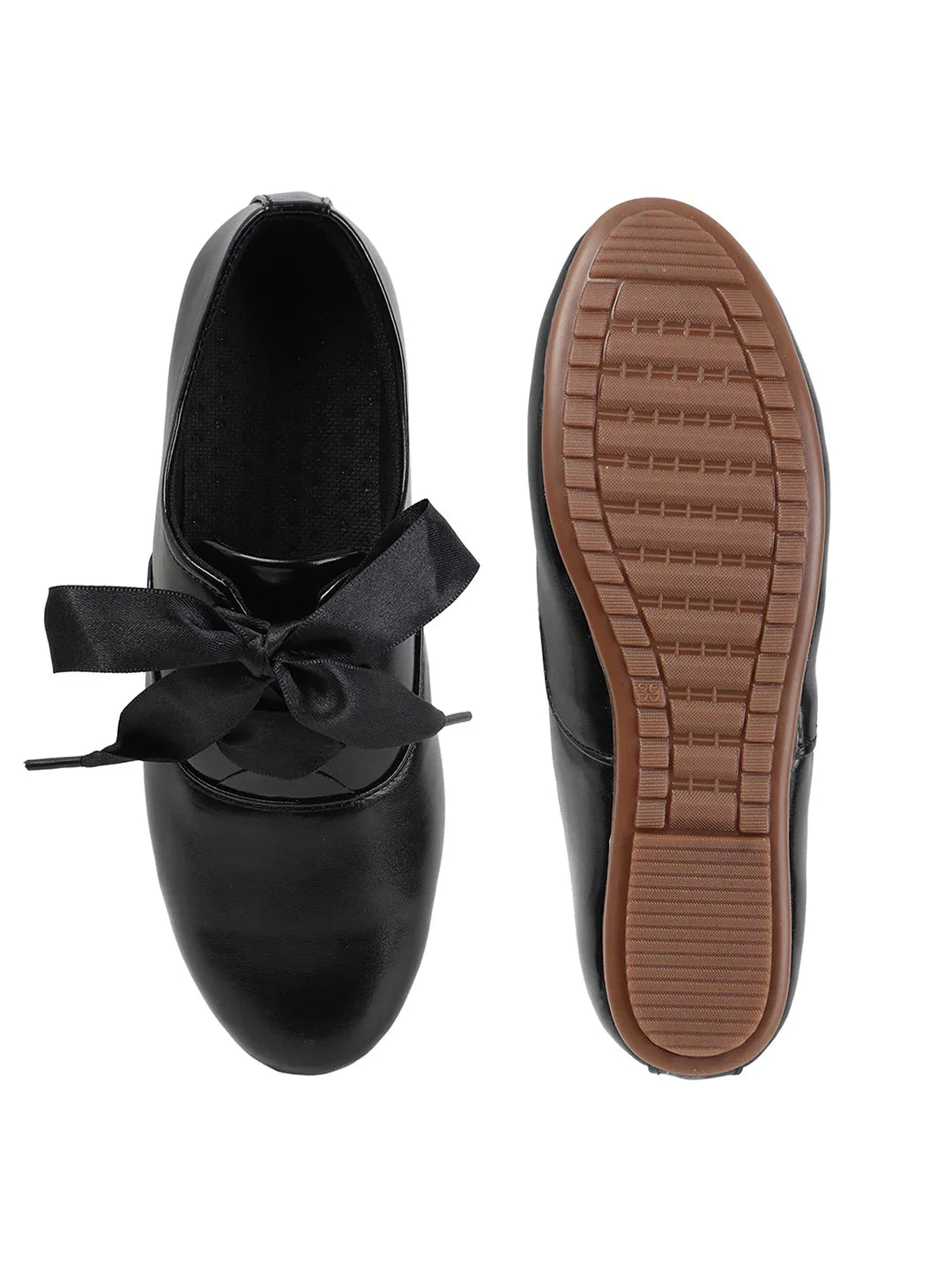 Metallic Charm Lace-Up Shoes