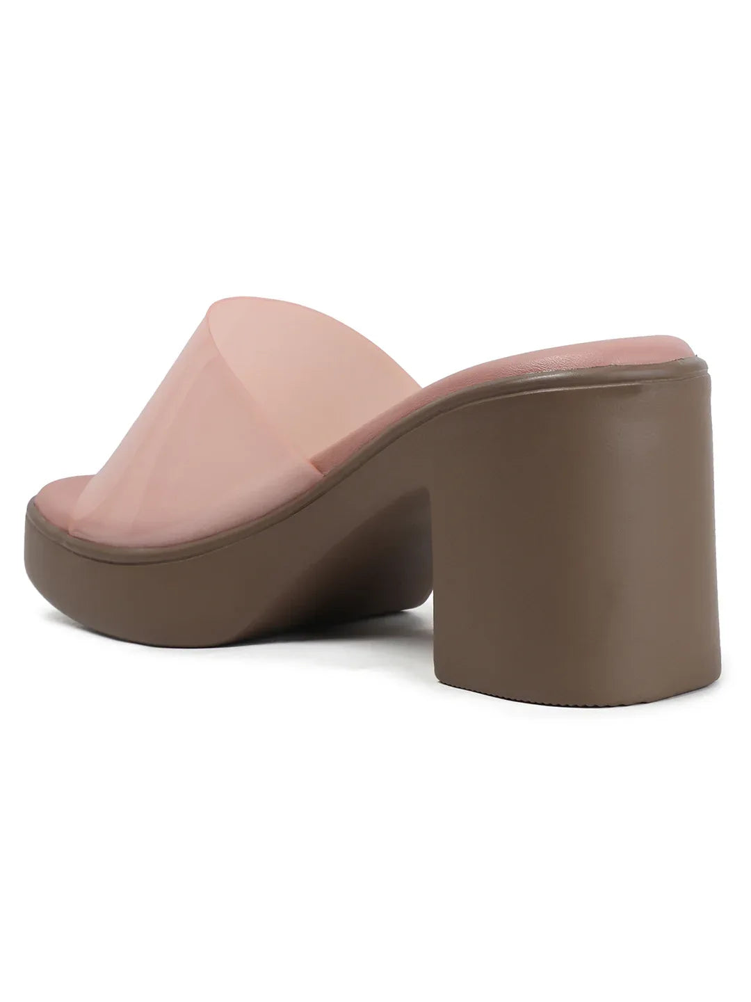 Modern Gloss Strap Mid Heel Slides