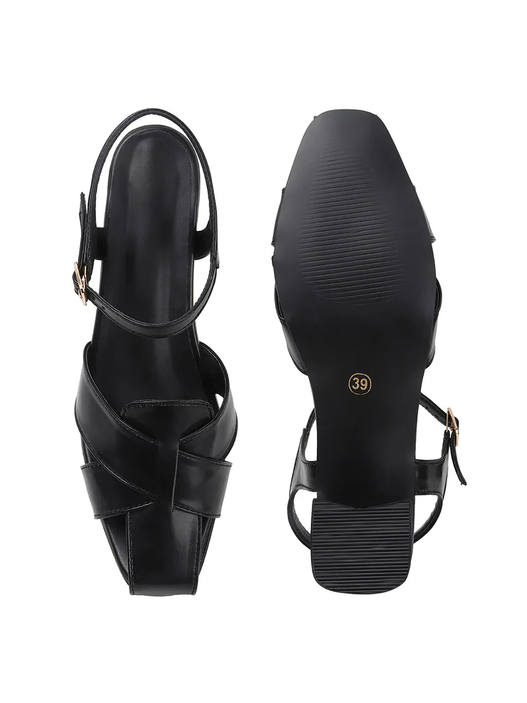Minimal Strap Casual Block Heel Sandals
