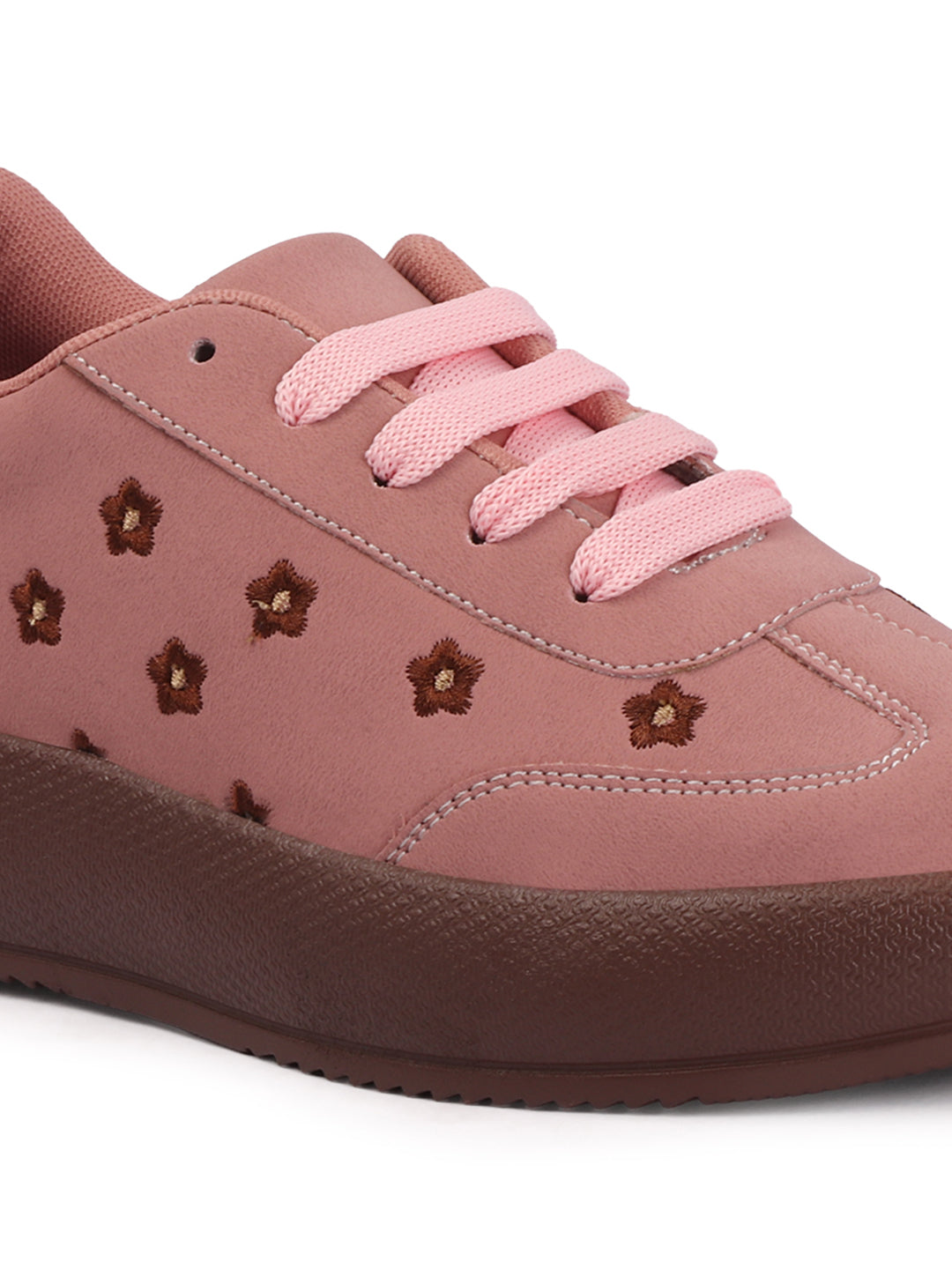 Floral Embroidered Trendy Platform Sneakers