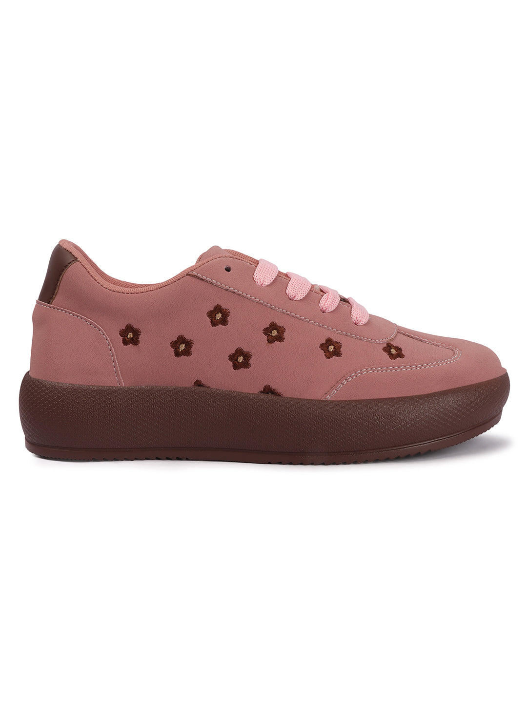 Floral Embroidered Trendy Platform Sneakers
