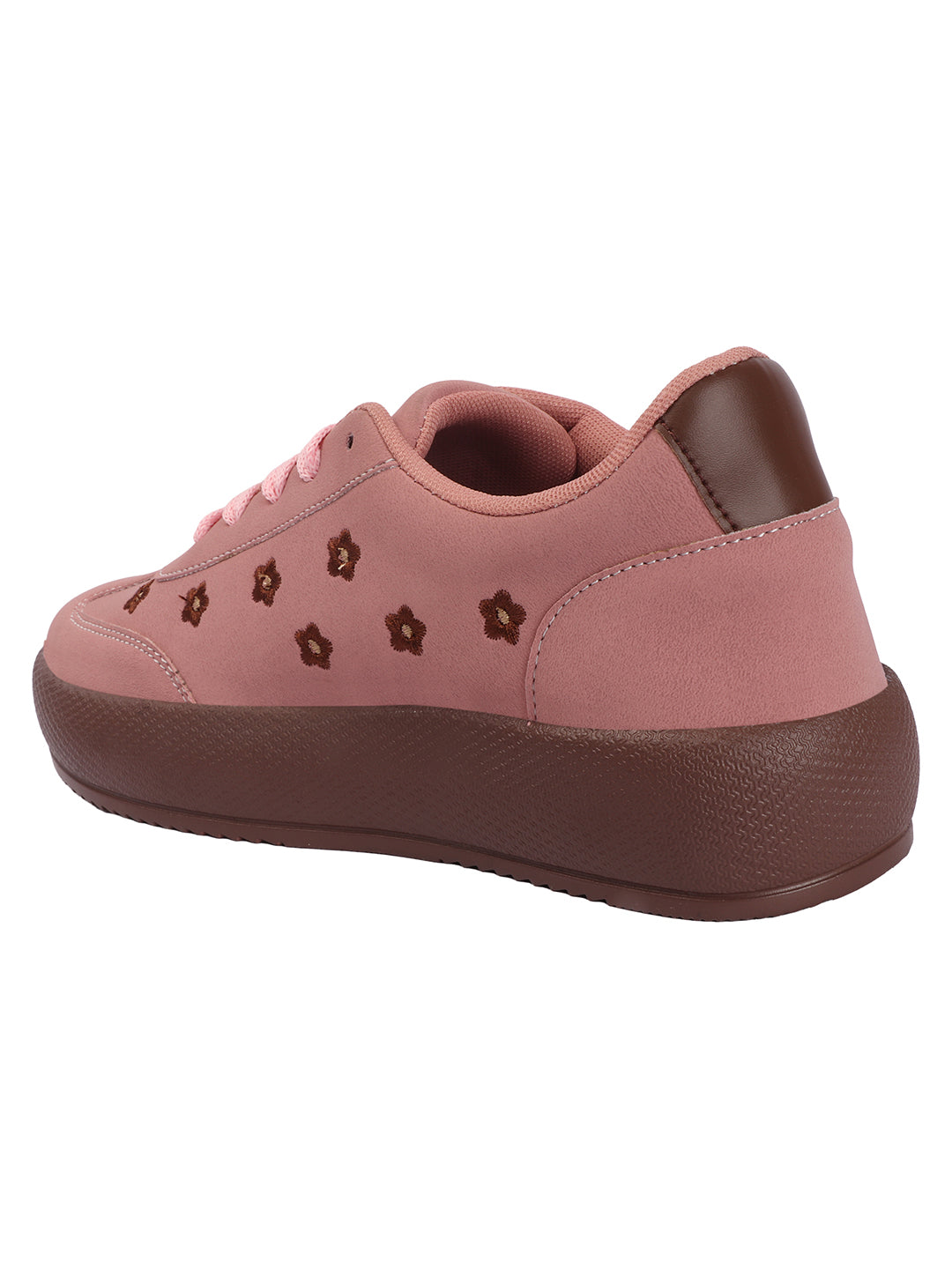 Floral Embroidered Trendy Platform Sneakers