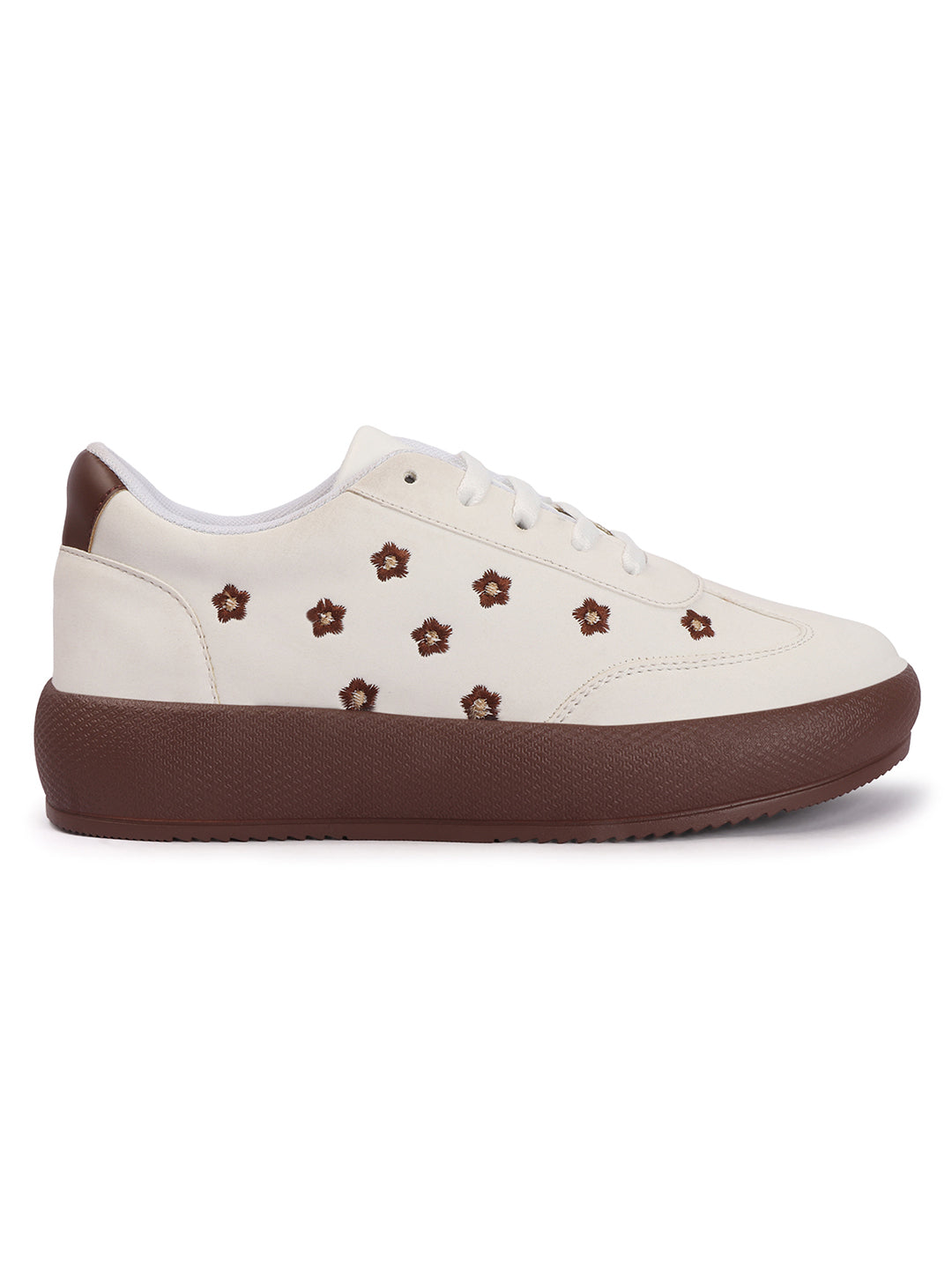 Floral Embroidered Trendy Platform Sneakers