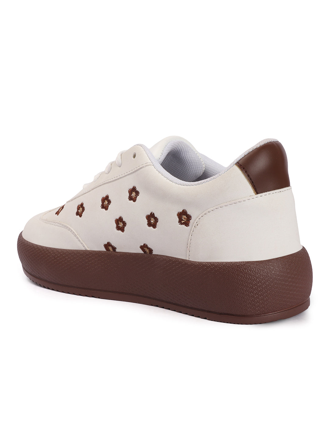 Floral Embroidered Trendy Platform Sneakers