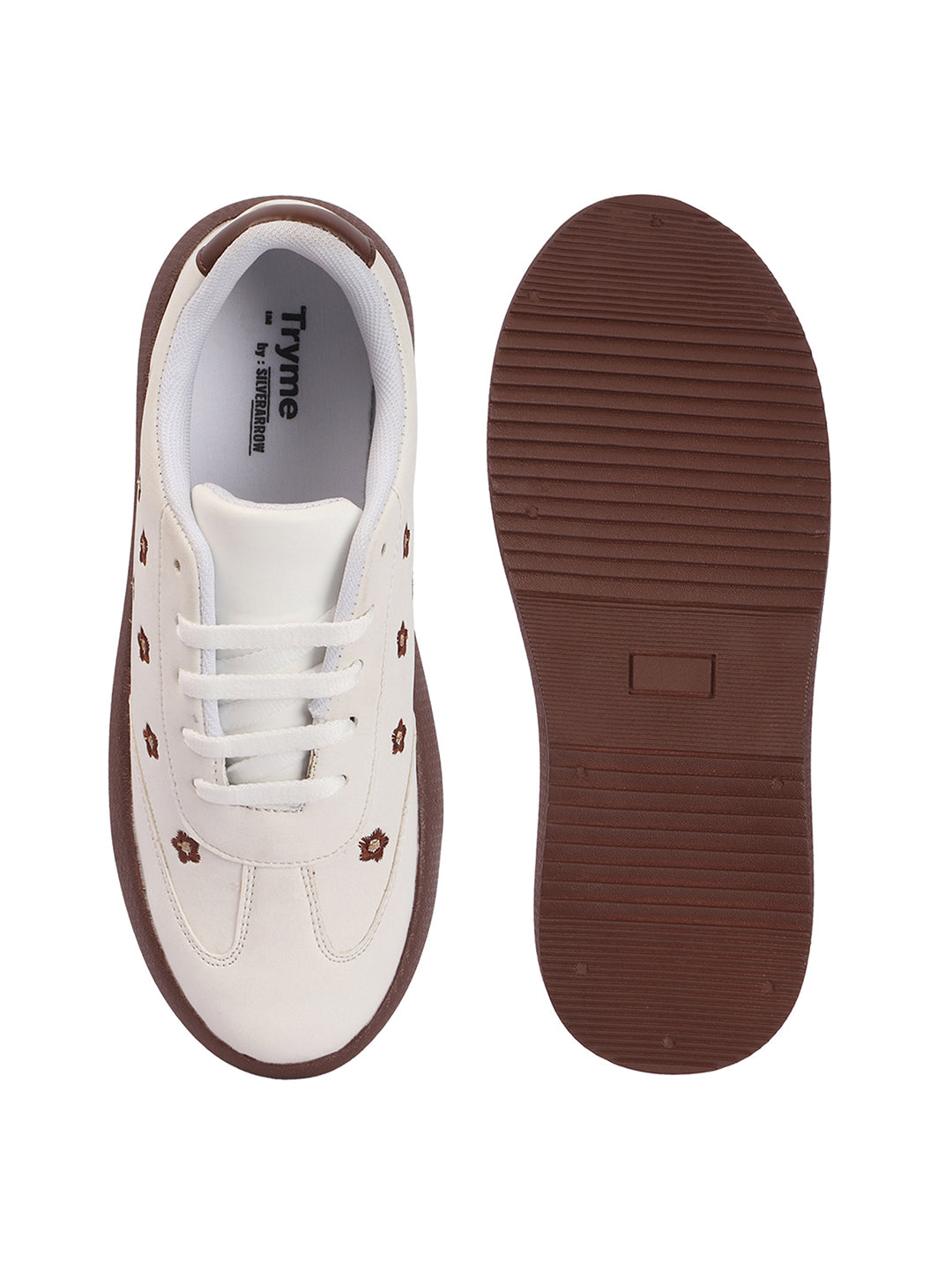 Floral Embroidered Trendy Platform Sneakers