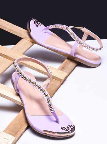 Chic Embellished Evening Flat Sandals