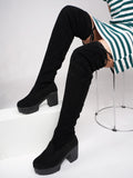 Women’s Black Faux Suede Knee-High Boots