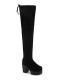 Women’s Black Faux Suede Knee-High Boots