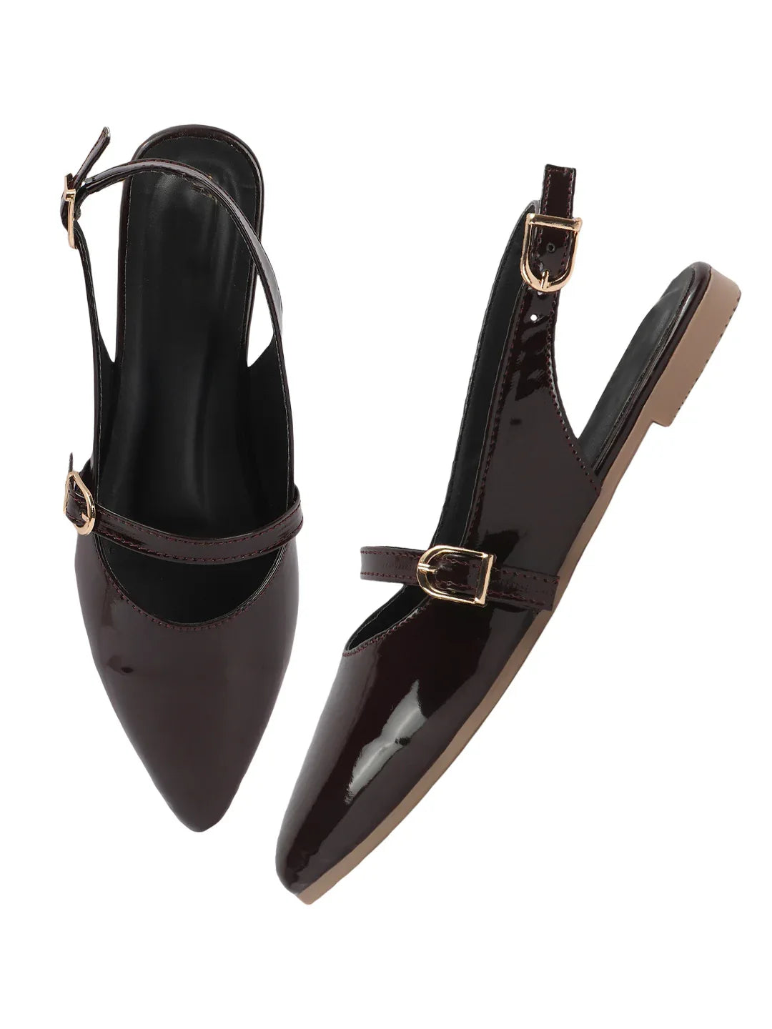 Classic Glossy Flat Mule Sandals