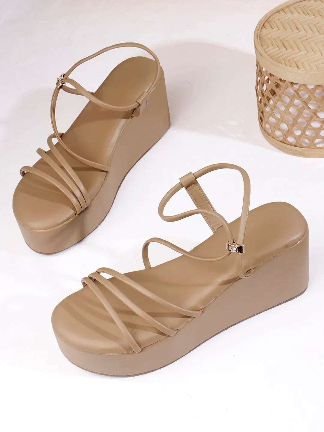 Stylish Multi-Strap Wedges Heel Sandals