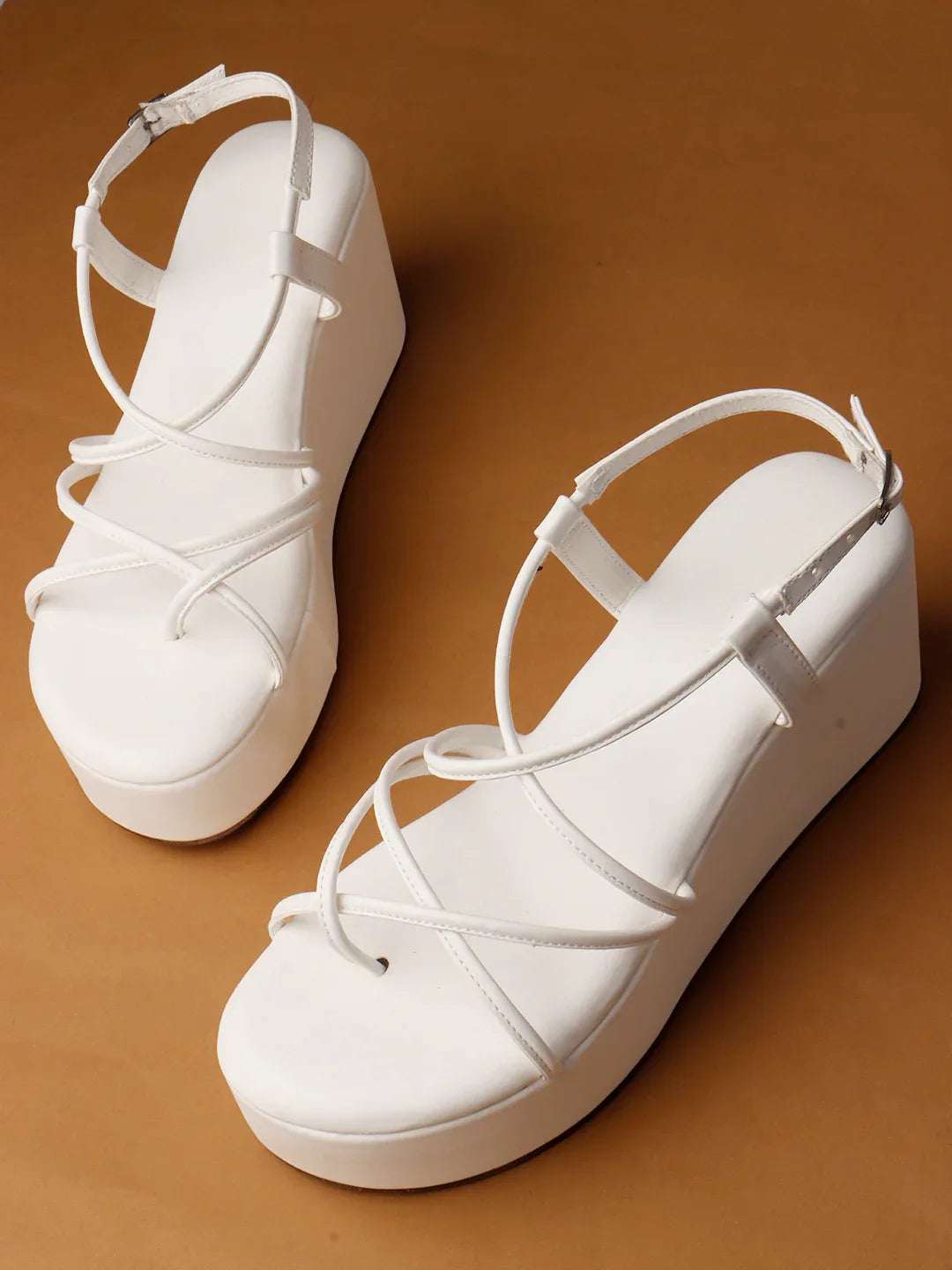 Trendy Open-Toe Strappy Wedges Heel Sandals