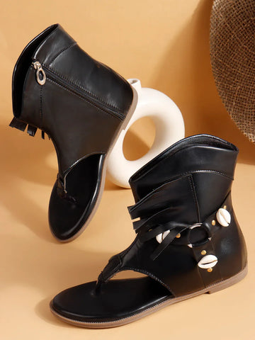 Modern Cut-Out Ankle Sandals