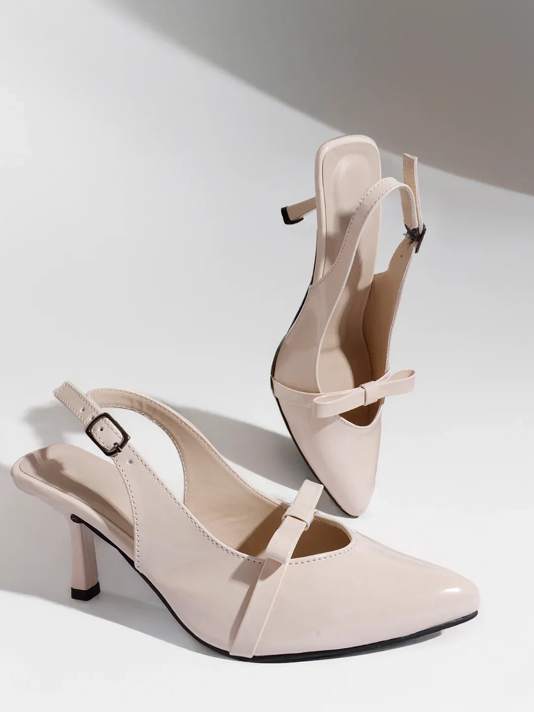 Classic Slingback Heels with Bow Detail