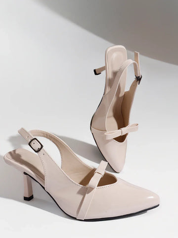 Classic Slingback Heels with Bow Detail