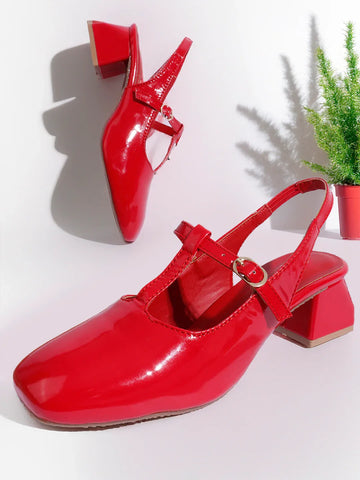 Elegant Pointed Toe Mary Jane Slingbacks