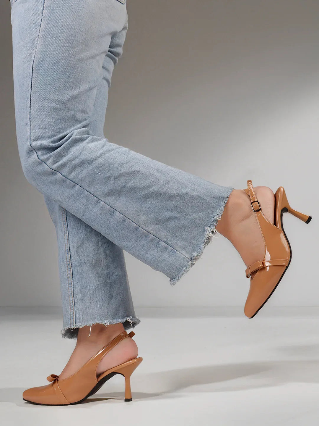Classic Slingback Heels with Bow Detail