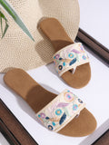 Heritage Embroidery Toe-Ring Flats