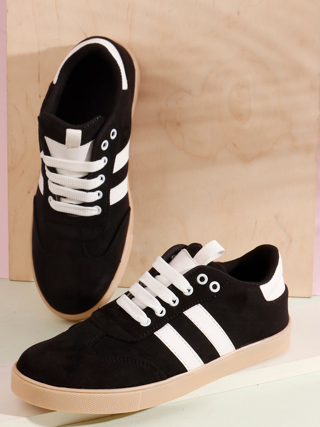 TRYME Color Block Casual Lace Up Sneakers For Women's