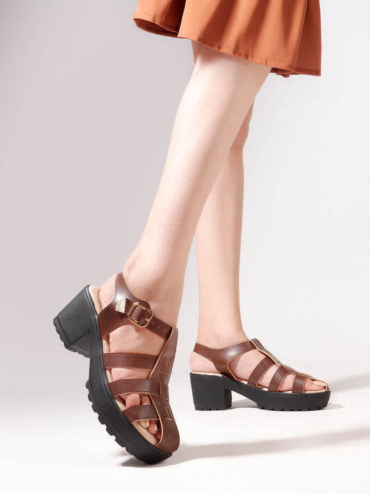 Bold Multi-Strap Casual Heels
