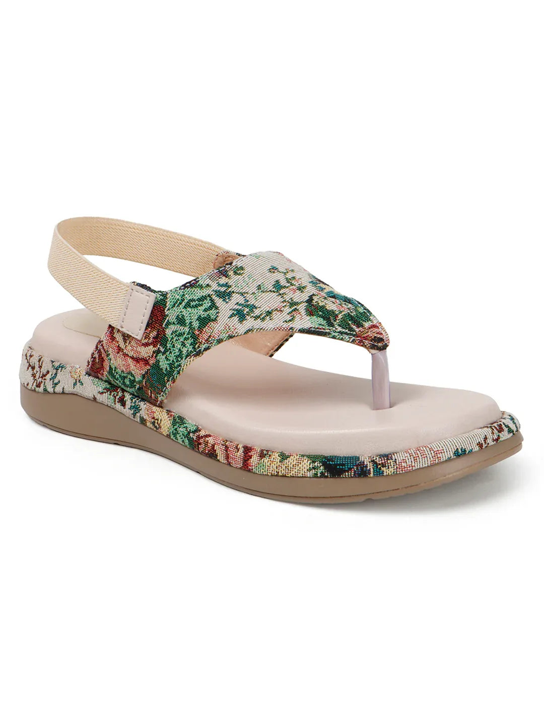 Casual Floral Strap Flat Sandals