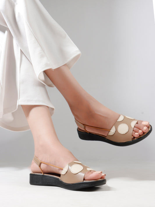 Elegant Textured Strap Daily Flats