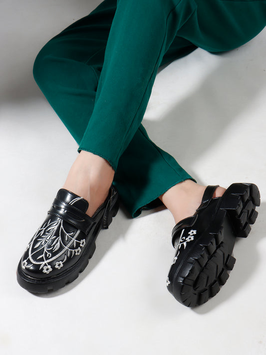 Floral Edge Chunky Loafers
