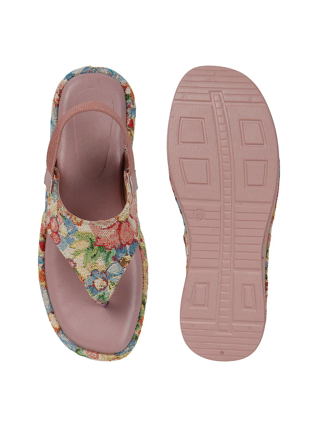 Casual Floral Strap Flat Sandals