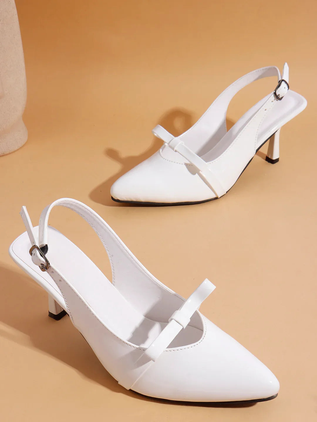 Classic Slingback Heels with Bow Detail