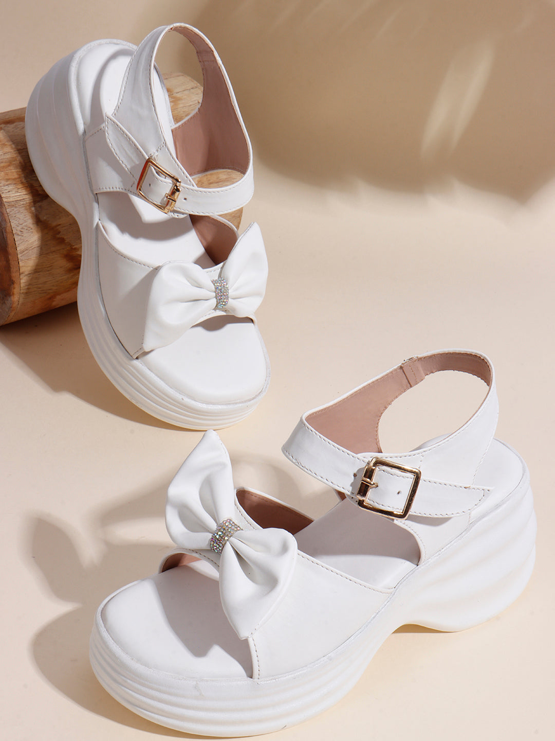 Trendy Bow Strap Platform Sandals