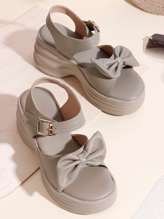Trendy Bow Strap Platform Sandals