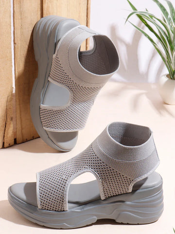 Sock-Style Breathable Platform Sandals