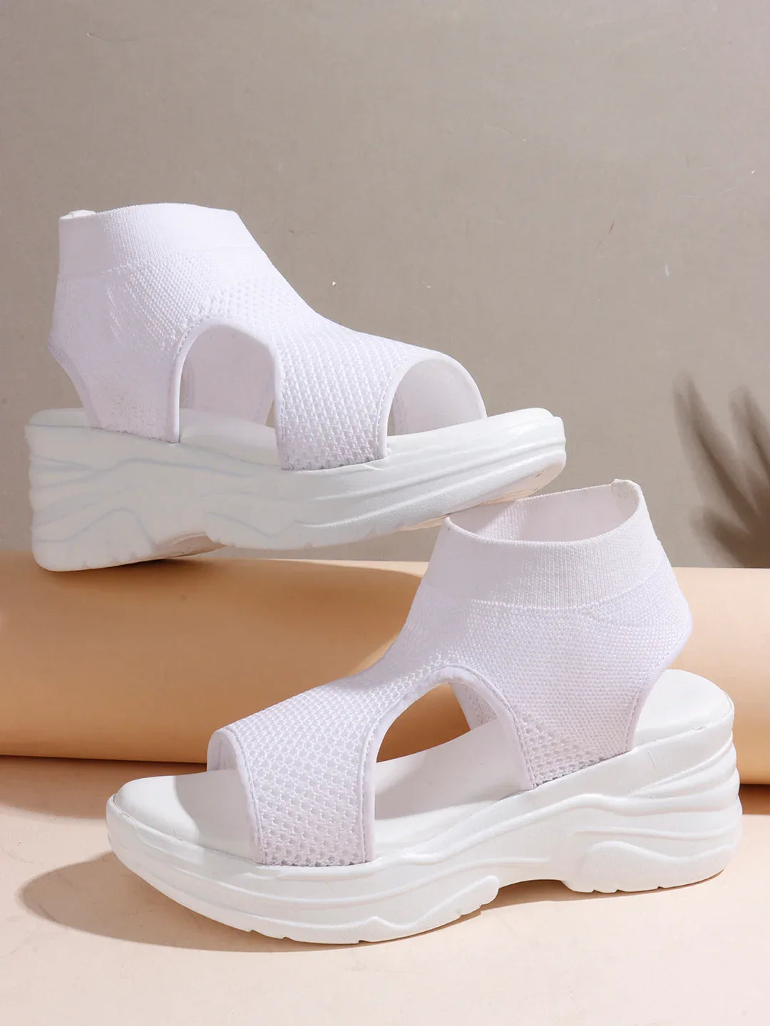Sock-Style Breathable Platform Sandals