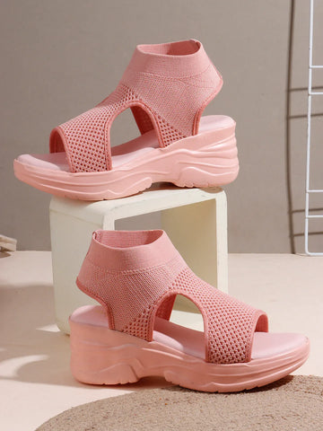Sock-Style Breathable Platform Sandals