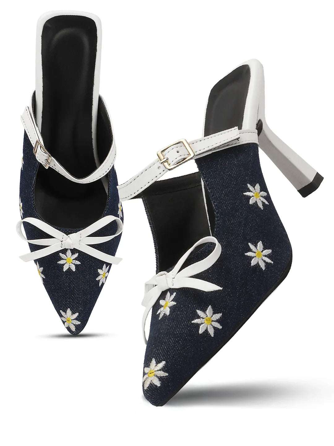 Fashion Heels with Buckle Strap and Pointed Toe Design