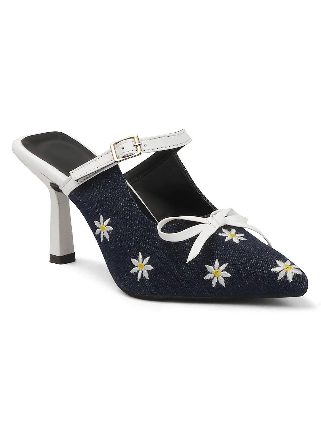 Fashion Heels with Buckle Strap and Pointed Toe Design