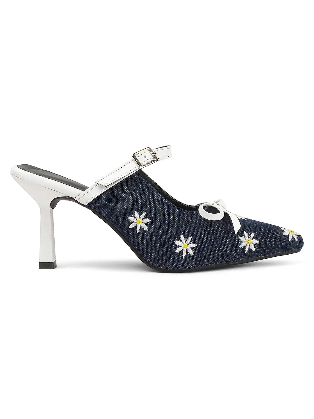 Fashion Heels with Buckle Strap and Pointed Toe Design