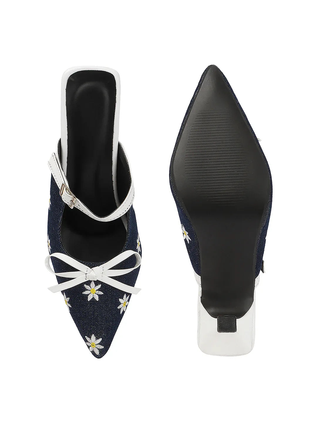 Fashion Heels with Buckle Strap and Pointed Toe Design