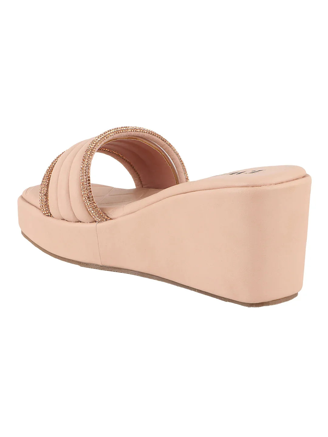 Crystal Strap Wedge Slides