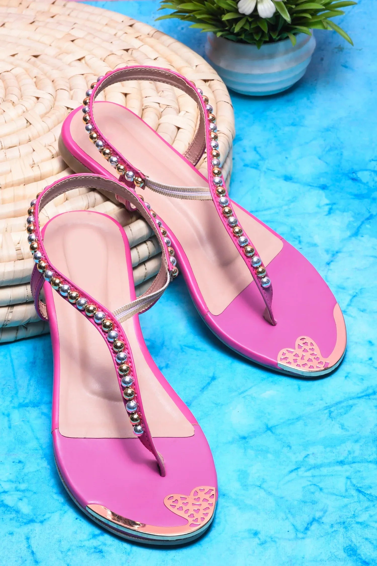 Chic Embellished Evening Flat Sandals