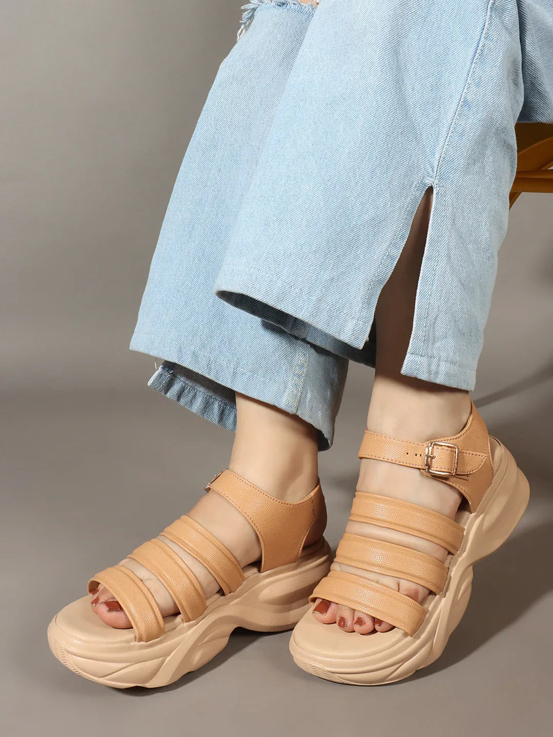 Bold Ankle Strap Comfort Platforms